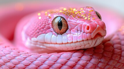 Pink Snake Close-up, Detailed View