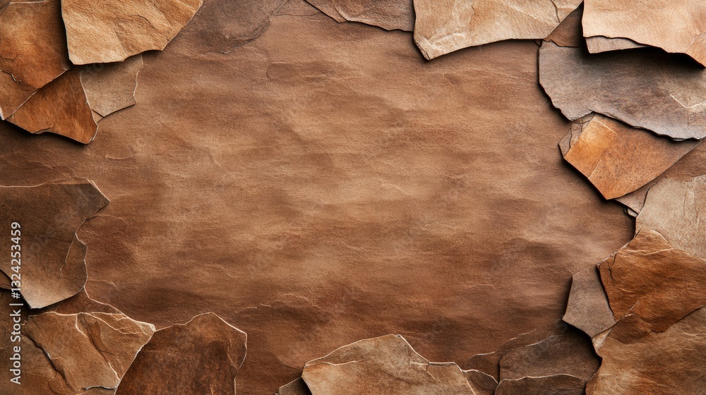 Poster textured brown watercolor background featuring a central hole adding depth and visual interest to th