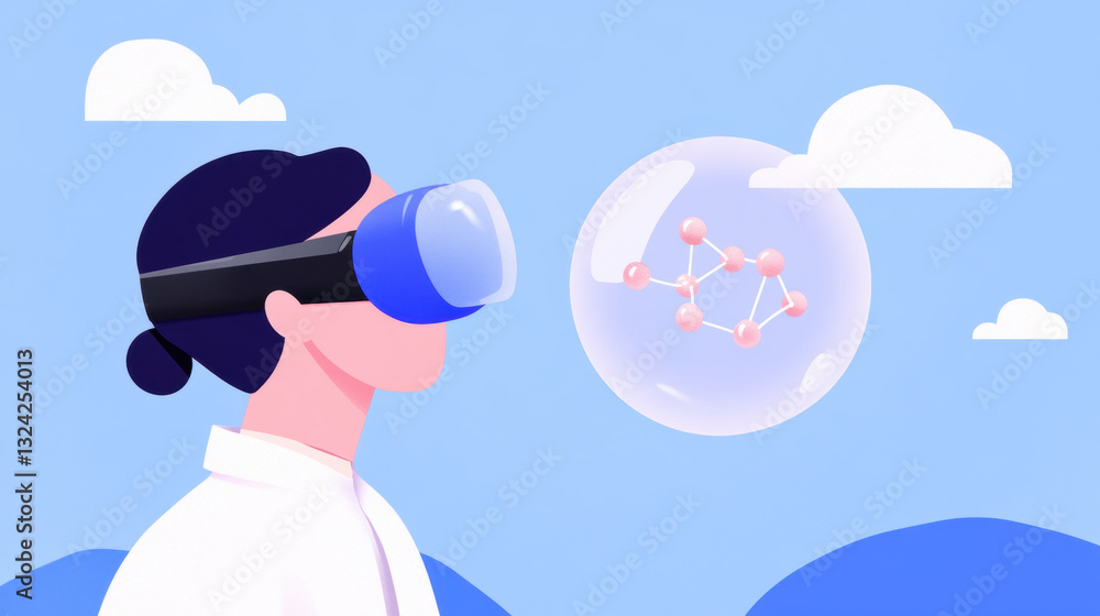 Aufkleber laboratory, a scientist analyzing molecular structures in high fidelity.