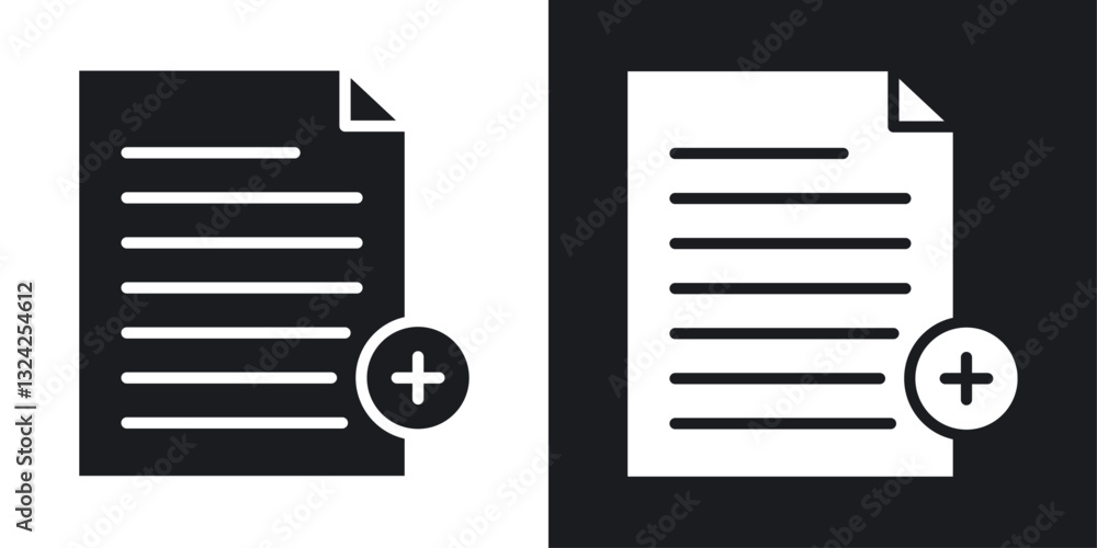 Poster Add document icons in flat vector style