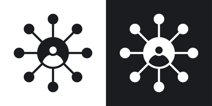 Affiliate marketing icons in flat vector style