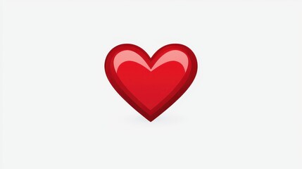 Red Heart Icon on White Background