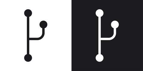 Code branch icons in flat vector style