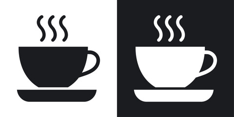 Coffee icons in flat vector style