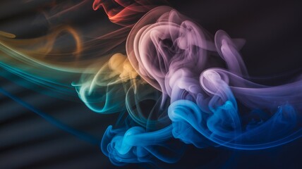 Fototapeta premium Abstract Colored Smoke Swirls Mysterious Ethereal Smoke