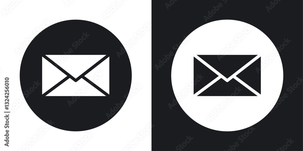 Poster email button icons in flat vector style