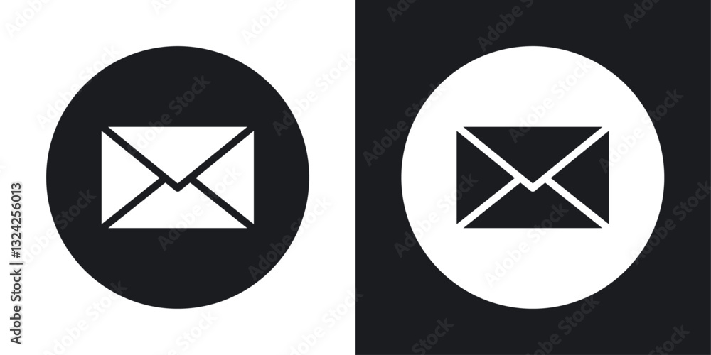 Poster envelope icons in flat vector style