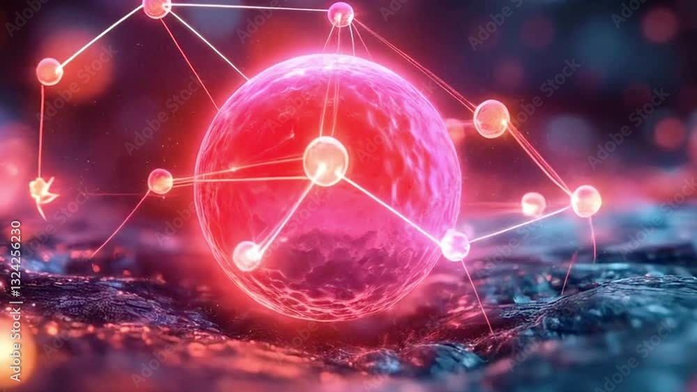 Aufkleber A vibrant representation of a quantum particle illustrates the concepts of superposition and entanglement. The artwork highlights interconnected qubits navigating a dynamic landscape of decoherence.
