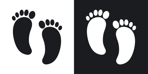 Foot icons in flat vector style