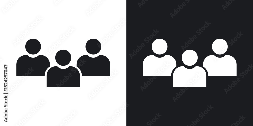 Poster group icons in flat vector style