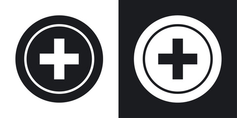 Obraz premium Hospital sign icons in flat vector style