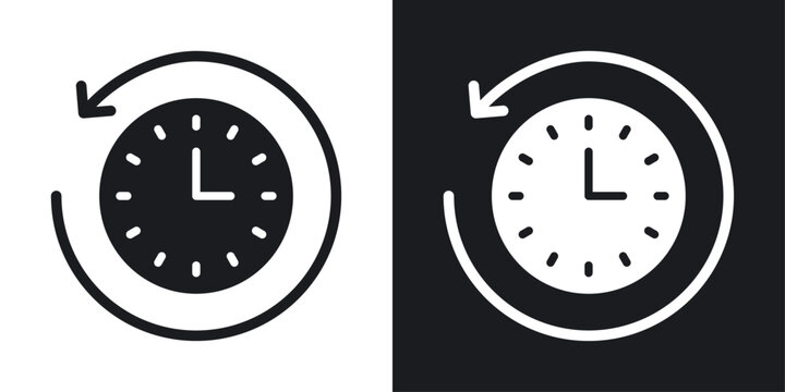 History icons in flat vector style