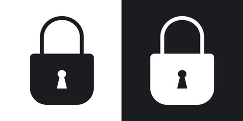 Lock icons in flat vector style