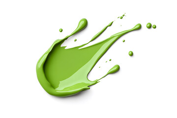 Naklejka premium Realistic green liquid or paint splash, isolated on white backdrop