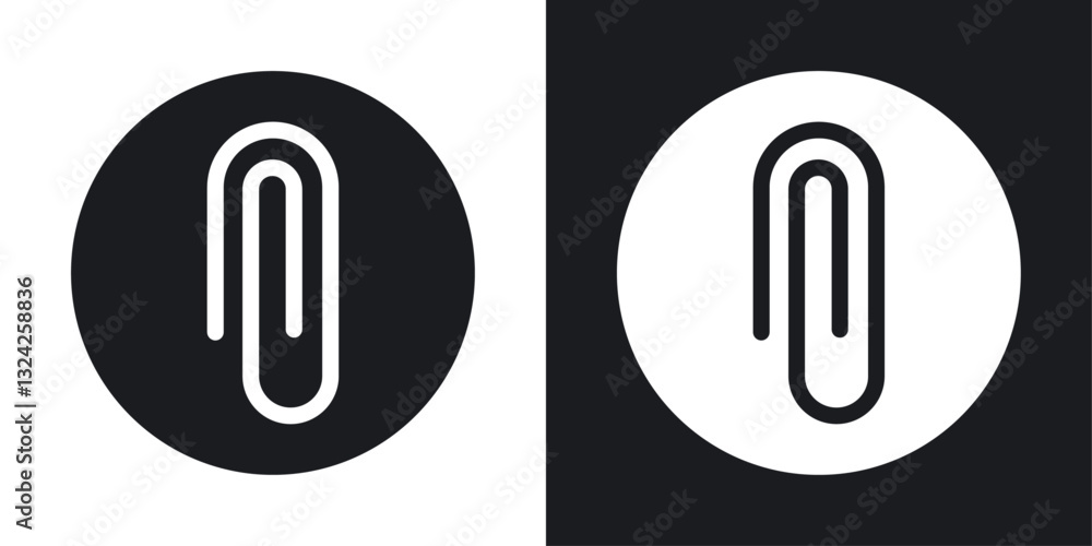 Poster paperclip icons in flat vector style