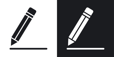 Pencil icons in flat vector style