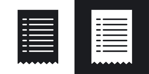 Receipt icons in flat vector style