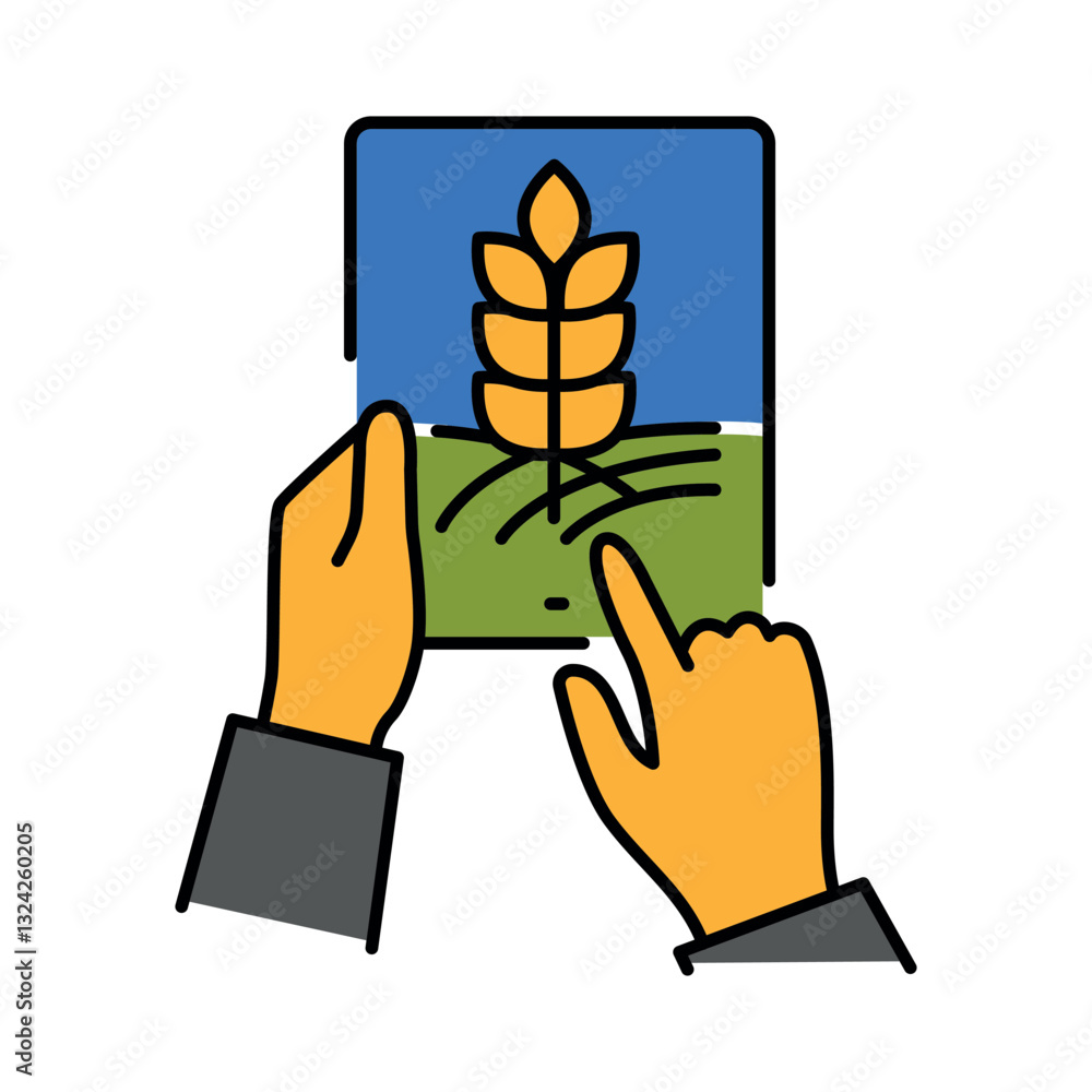 Poster agro forecasting color line icon for digital and print projects.