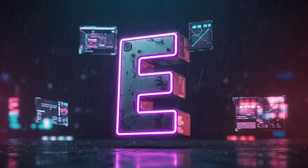 Obraz premium letter E