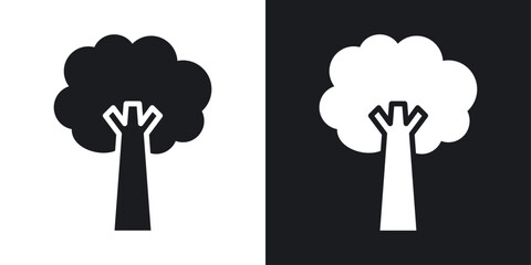 Tree icons in flat vector style
