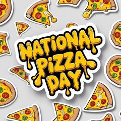 Celebrate National Pizza Day with Colorful Graphic Design Elements: A Delicious & Festive Italian Cuisine Adventure