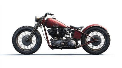 Obraz premium vintage motobike with white background 