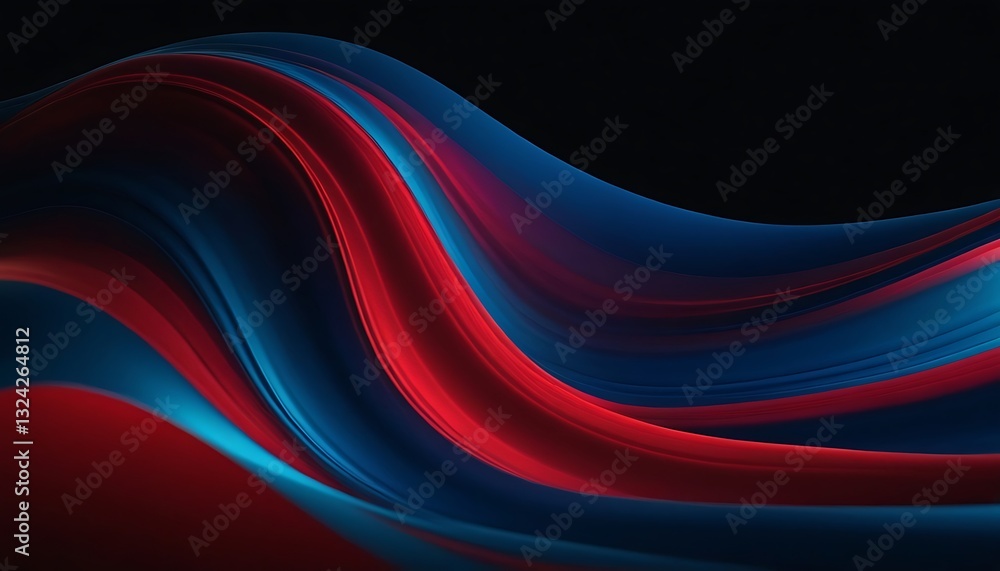 Poster abstract black and red fluid pattern background,3d rendering color background,9