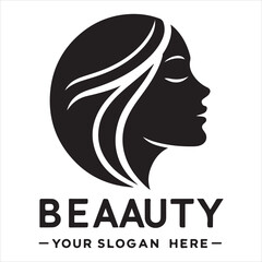 Beauty woman face logo Classic Beauty Salon Logo silhouette vector