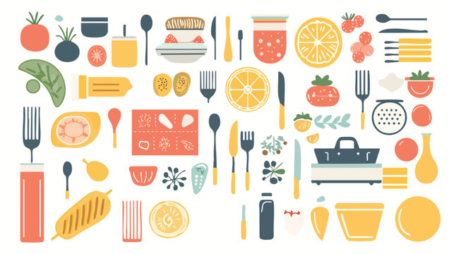 vector of a food blog with recipe cards