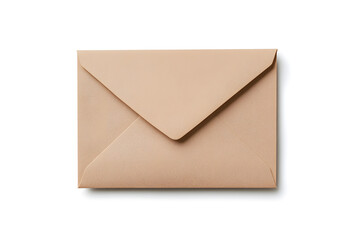 Realistic brown kraft paper envelope isolated on white