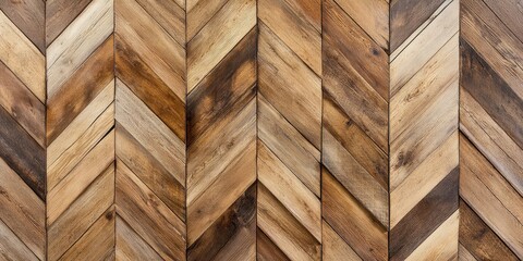 Rustic chevron pattern of weathered wood with rich textures and natural tones