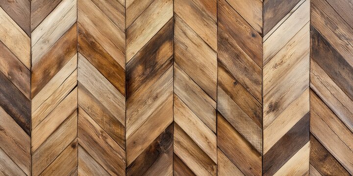Rustic chevron pattern of weathered wood with rich textures and natural tones