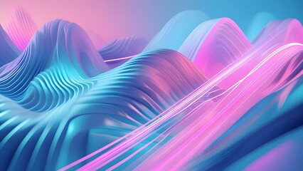 pink and blue color abstract wavy 3d background wallpaper