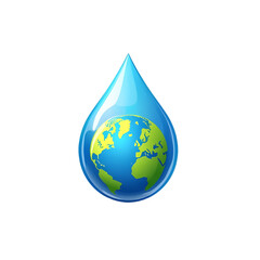  A simple logo design created for world water day concept on transparent background