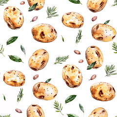 seamless pattern with potatoes