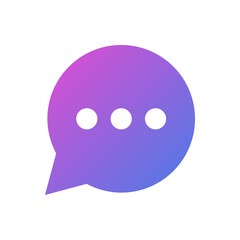 Chat vector icon, flat design chat message symbol.