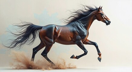 Fototapeta premium Conceptual abstract depiction of a horse highlighting energy and grace