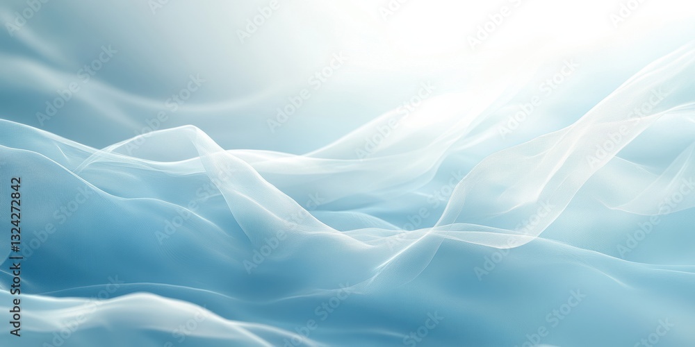 Poster Soft blue background with gentle waves creating tranquil atmosphere