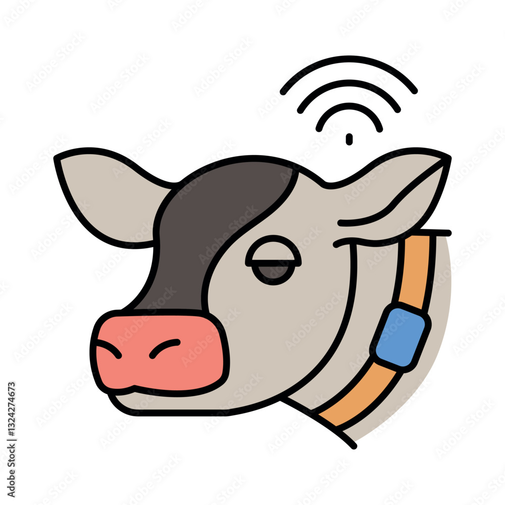 Aufkleber smart collar color line icon for digital and print projects.