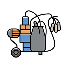 Automated milking system color line icon for digital and print projects.