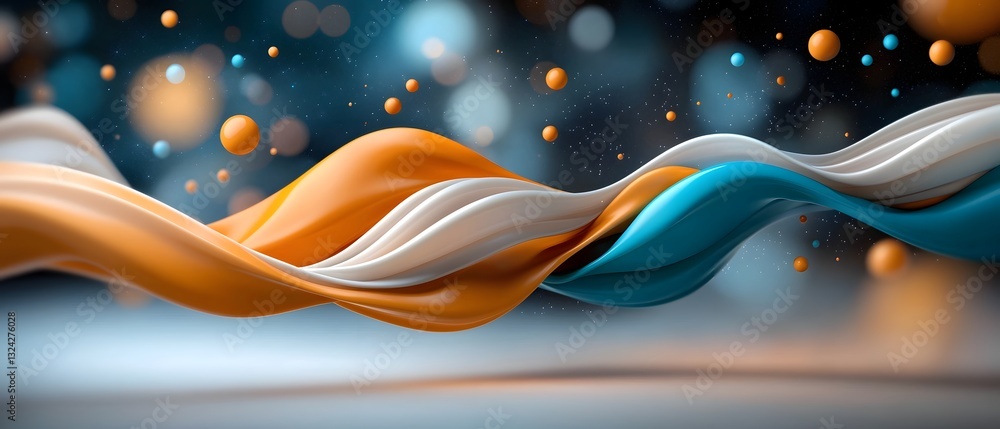Poster this vibrant abstract digital depicts a captivating display of undulating fractal like energy waves 
