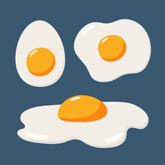 Eggs illustration. Breakfast concept. Vector illustration. Isolated on white background. Flat design.