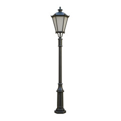 Elegant isolated street lamp with a vintage design on a transparent background