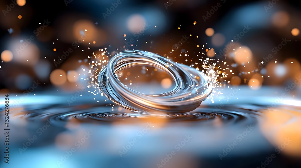 Aufkleber this image captures the mesmerizing and hypnotic patterns created by the reflection and ripple of a 
