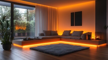 A smooth-lit unit built with full calm glow for warm air