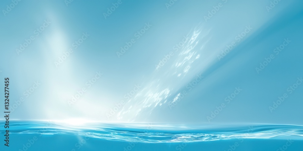 Poster sunlight shining through water surface creating soft shadows and highlights