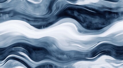 Obraz premium Abstract Blue and White Waves Creative Fluid Art Design Background