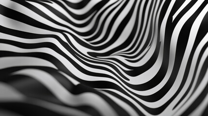 Black and white wavy abstract pattern