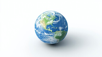 Fototapeta premium Earth Globe with North America Showing on a White Background