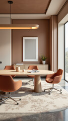 Fototapeta premium Modern office space with acoustic paneling.